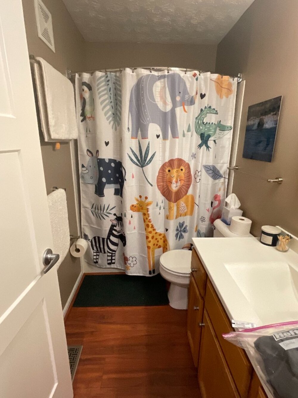 Shower Curtain - Colorful Safari for Kids' Bathroom - NEW